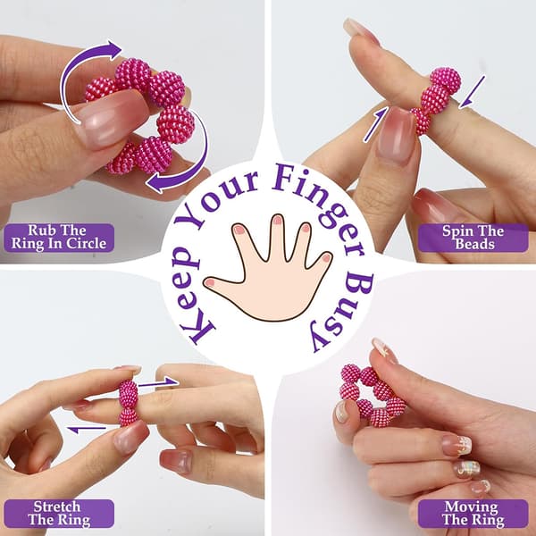 5-pack fingertoppsleksak för stresslindring, Fidget Ring & Sensoriska stressleksaker, Sensorisk fingerring för stress- och ångestlindring B