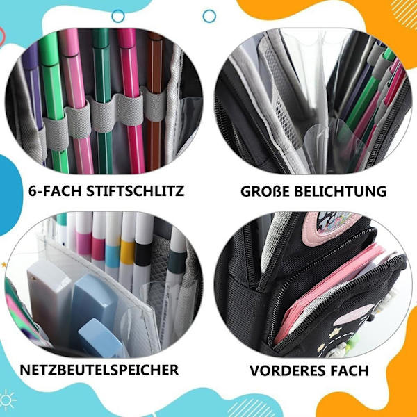 Multifunctional Pencil Case with Compartments – Large Capacity for Students and Office A