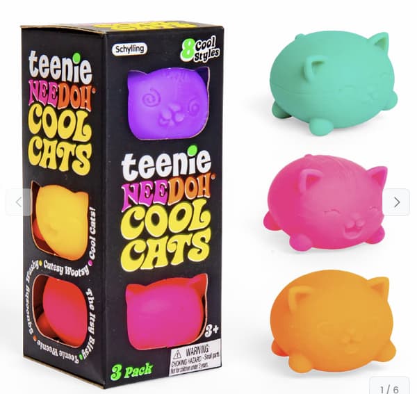 Cool Cats Squishy 3-pak katte stressbolde, bløde klembare kattelegetøj, langsomt stigende fidget legetøj til børn og voksne