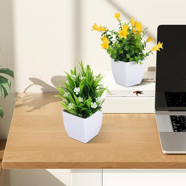 Artificial Plants Set - 4-pack Small Artificial Plants with Pots, Decorative Plants for Home and Office
