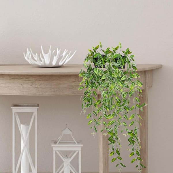 Artificial Plant with Flower Pot - 1 Pc Artificial Plant (60 cm), Can Be Hung C