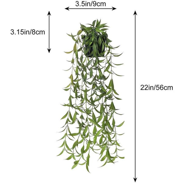 Artificial Plant with Flower Pot - 1 Pc Artificial Plant (60 cm), Can Be Hung C