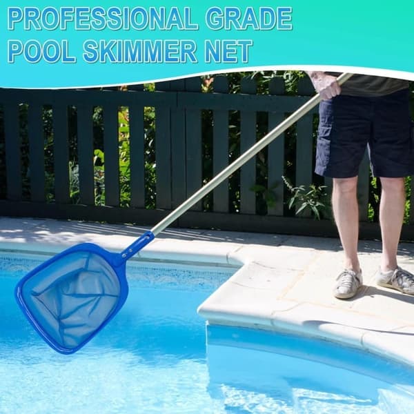 Pool Net/Pool Skimmer Net with Adjustable Telescopic Aluminum Pole, Extendable from 44 cm to 90 cm Leaf Skimmer for Pool & Spa