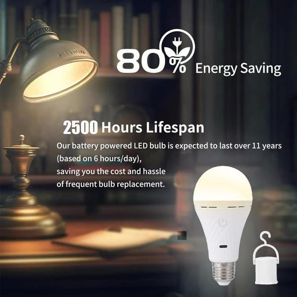 Rechargeable LED Lamps USB-C E27 2200 mAh 5W 3 Colors Remote Control Touch Control Built-in Timer 2pcs