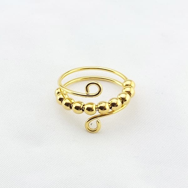 6 stk Fidget angstringer Justerbare ringer sett Justerbare ringer Fidget ringer Dameperlebånd, Stablebare