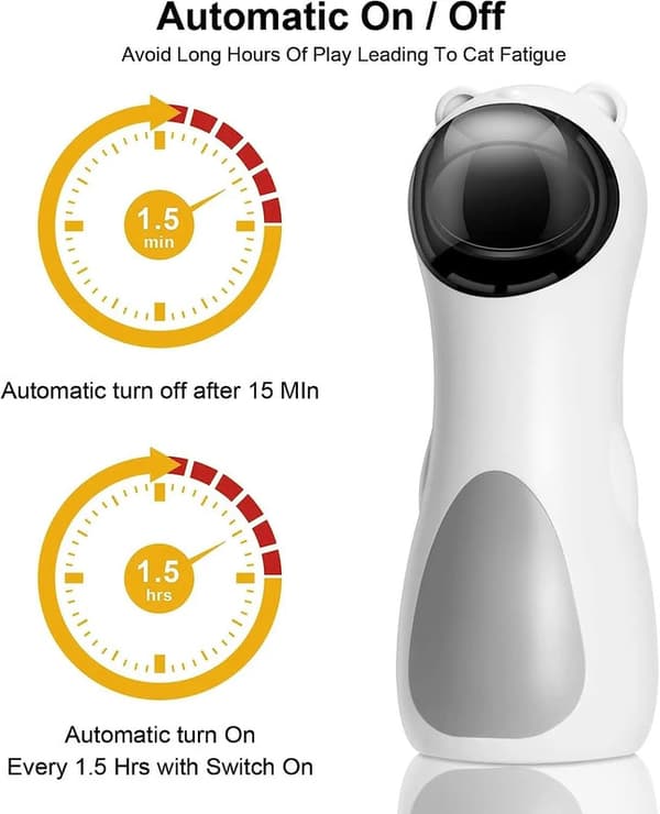 Battery-Powered Cat Toy with Interactive Laser, 5 Adjustable Angles and Timer for Pet Training