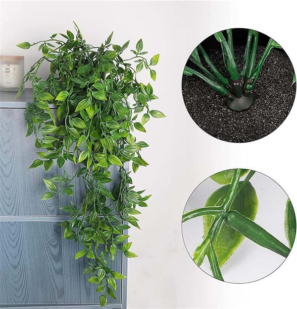 Artificial Plant with Flower Pot - 1 Pc Artificial Plant (60 cm), Can Be Hung B
