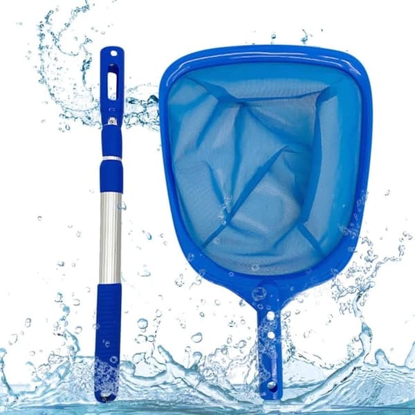Pool Net/Pool Skimmer Net with Adjustable Telescopic Aluminum Pole, Extendable from 44 cm to 90 cm Leaf Skimmer for Pool & Spa