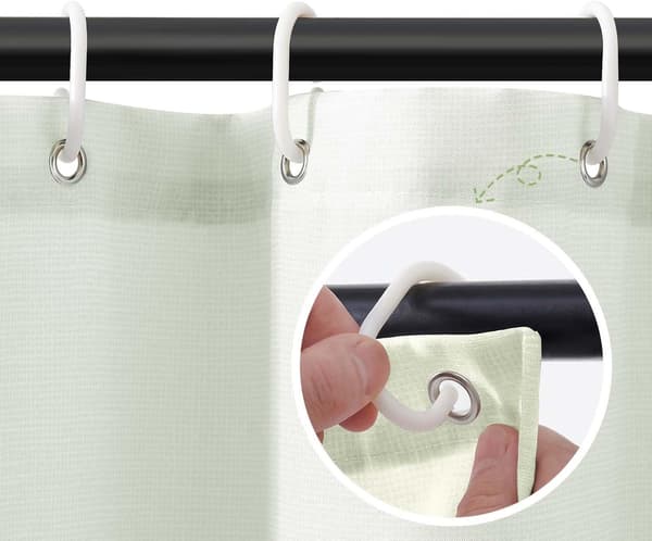 Duschdraperi med gradient – 180×180 cm – tvättbart textiltyg – modern färgstrimmig design – vattenavvisande polyester (grön)