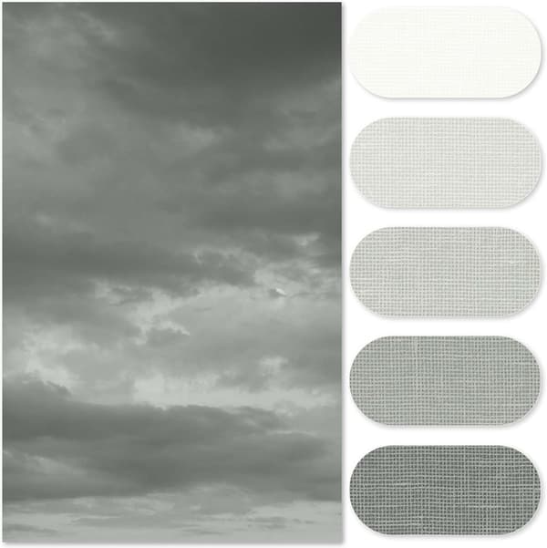 Bruseforhæng med gradient – 180×200 cm – vaskbart tekstilstof – moderne farvestribet design – vandafvisende polyester (grå)