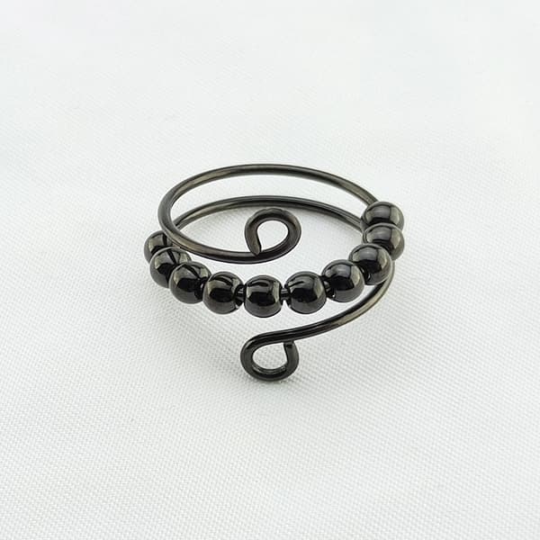 6 stk Fidget angstringer Justerbare ringer sett Justerbare ringer Fidget ringer Dameperlebånd, Stablebare