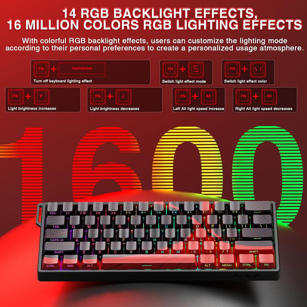 AULA WIN60 HE MAX 60% Mekaniskt Gaming Tangentbord, Trådbundet, Magnetiska Hall Effect Switchar, Hot-Swap, Rapid Trigger, 8000Hz