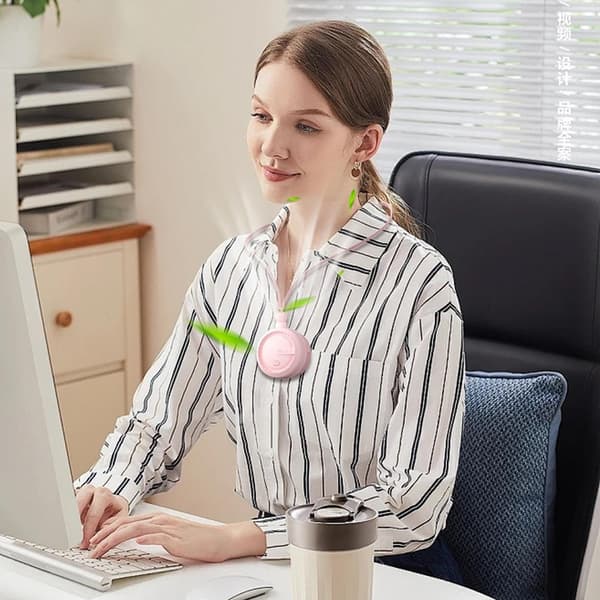 Mini USB-blæser – Bærbar Mini-blæser, USB-halsblæser til bærbar brug Green