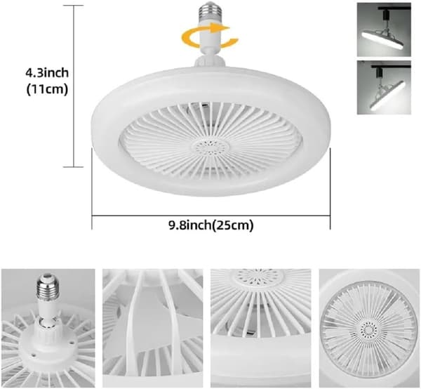 Crystal Fan with LED Lighting, Ceiling Fan with Remote Control, Dimmable Ceiling Lamp Silent Fan Lamp, 3 Speeds
