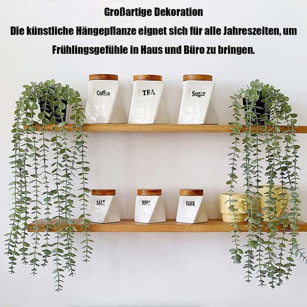 Artificial Plant with Flower Pot - 1 Pc Artificial Plant (60 cm), Can Be Hung A
