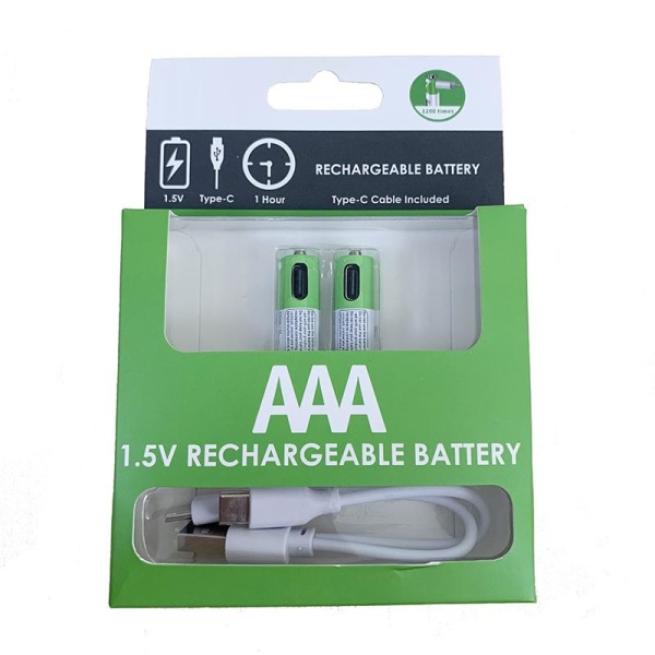 Uppladdningsbarta AAA batteri med USB-kabel 550mAh