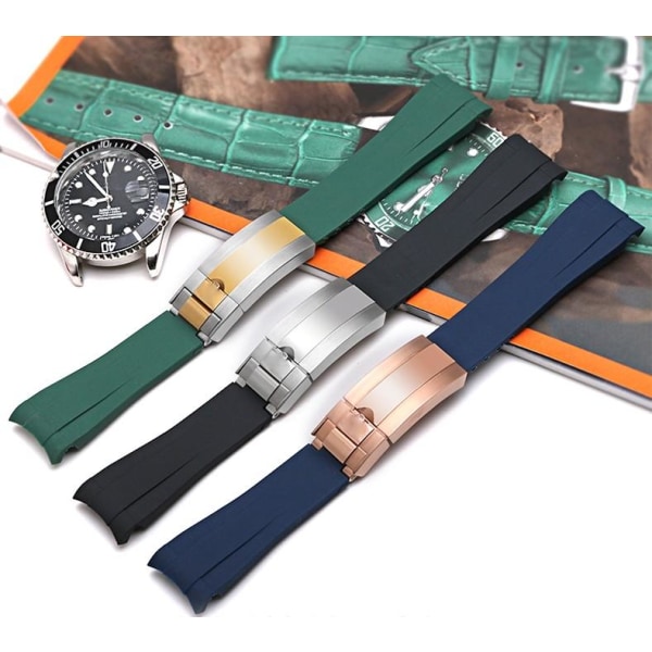 Klockarmband för omega seamaster & rolex Grön (k)