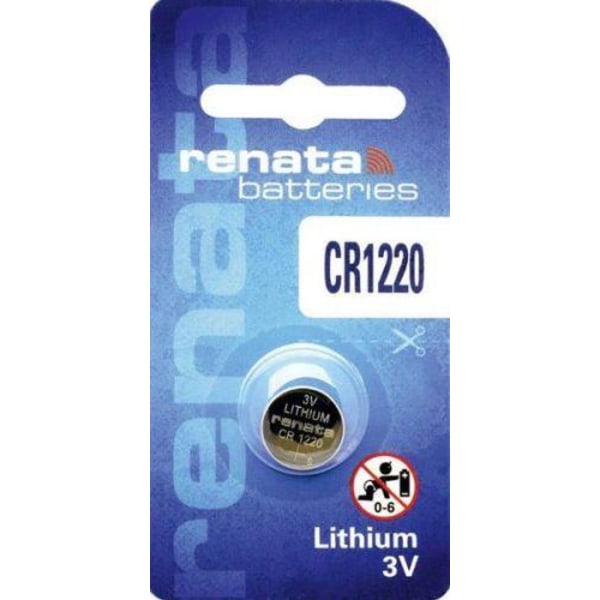 CR1220, 3V 12.5x2 mm, Lithium