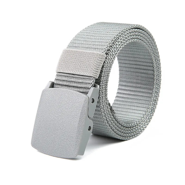 Automatiskt spänne för män Nylon utomhus canvasbälte Högkvalitativt herrbälte Grey 100 CM