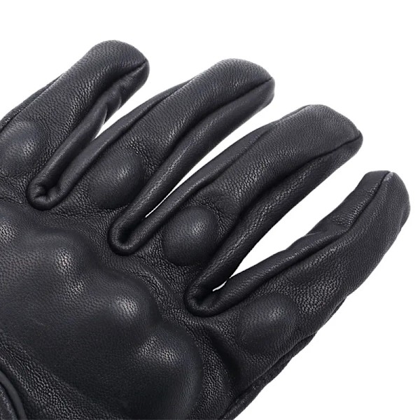 Roaopp Retro Pursuit Äkta Läder Motorcykelhandskar Pekskärm Herr Dam Motocross Vattentäta Elcykelhandskar Moto Handske No-Perforated M