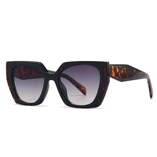 Nytt modemärke Designer Irregular Square Solglasögon För Kvinnor Män Retro Modern Cat Eye Dam Solglasögon Ins Trendiga nyanser Black Leopard Grey As the picture
