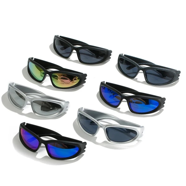 Klassiska Punk Solglasögon Dam Steampunk Glasögon Sport Solglasögon Herr Goggle Shades Spegel Y2K Glasögon Kardashan UV400 04 gold black Other