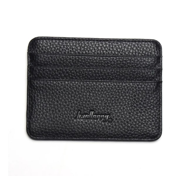 baellerry Mini Läderhållare för män id- case tunn plånbok för kvinnor med myntficka liten plånbok korthållare Black