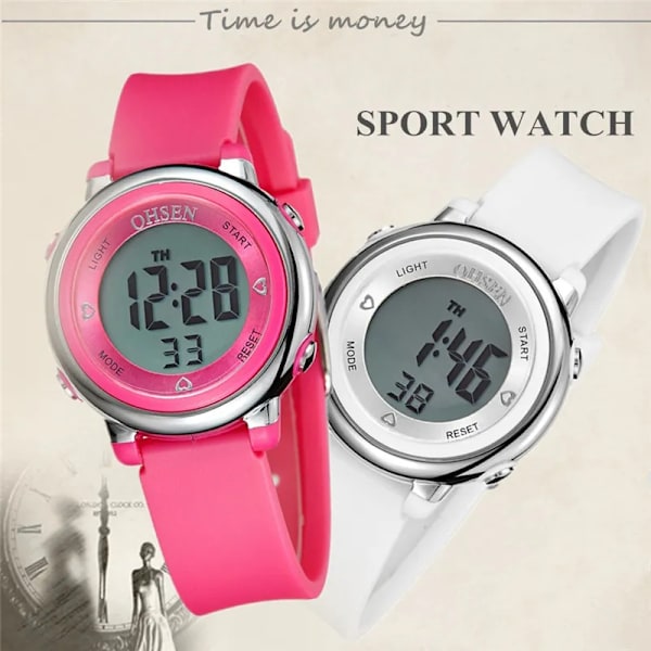 Relogio 2022 OHSEN Mode dam Sportklockor män Vattentät LED digital watch män kvinnor multifunktion flicka pojke armbandsur Black