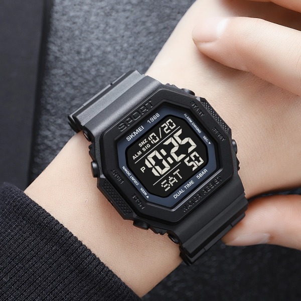 SKMEI Mens Military Countdown Chrono Armbandsur 5Bar Vattentät Alarm Clock reloj hombre Bakljus Digitala Sportklockor Rose gold