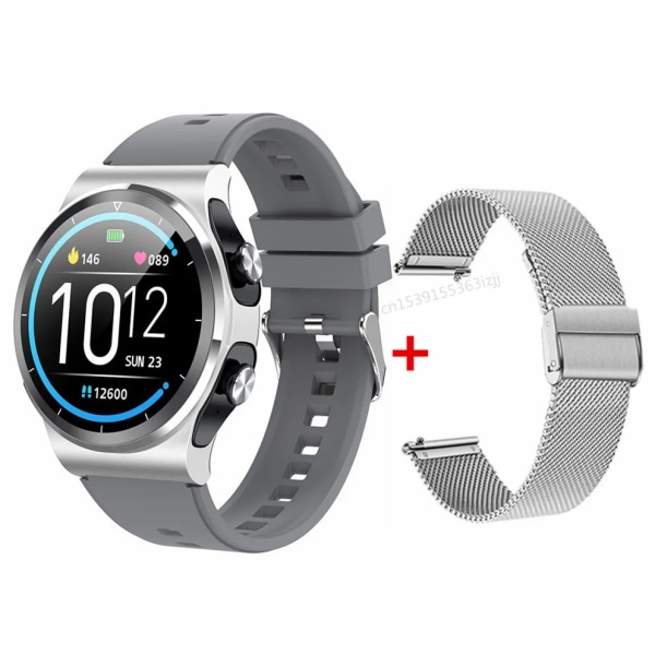 GT69 Smart Watch For Herr Dam TWS Trådlös Stereo hörlurar Bluetooth Call Väder Puls Customized Dial Smartwatch Dual Strap(.168)