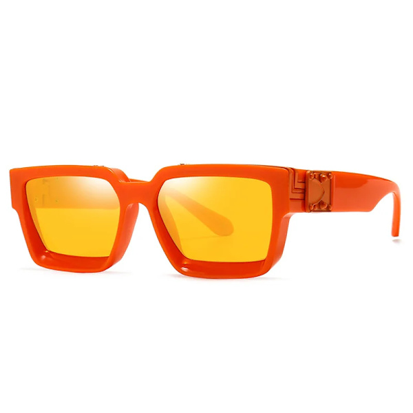 SHAUNA Retro Square Solglasögon UV400 Orange orange as the picture