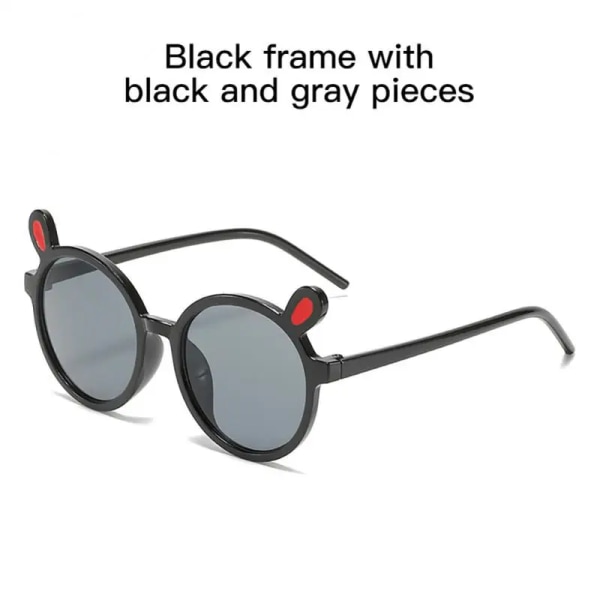 Flickor Pojkar Söta Björn Solglasögon UV400 Barn Tecknad Retro Runda Solglasögon Utomhusglasögon Baby Shade Glasögon Party Glasögon B01