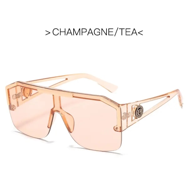 Nya lyxiga överdimensionerade solglasögon för män Brand Designer solglasögon för kvinnor Mode Gradient Square Shades Leopard Tea AS Picture