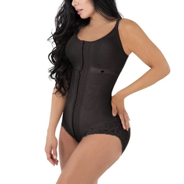 Högkompression Shapewear Med Hook Shaper Justerbar BH Slimming Body Kvinnor Spets Black M