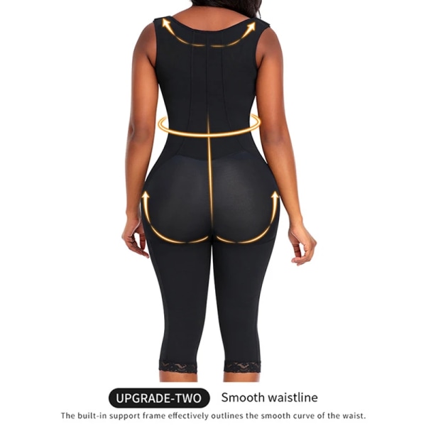 Helkroppsformad kompressionsgördel Fajas colombianska korrigerande underkläder Magekontroll Shaper Butt Lift Slim Corset Bodysuits Black XXXL