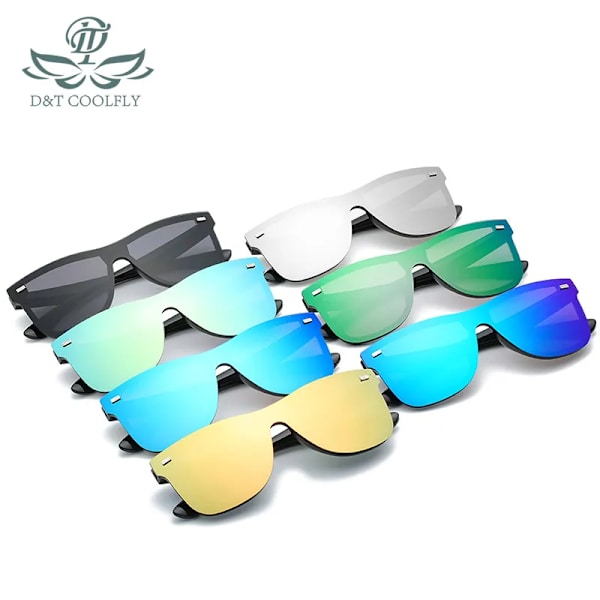 D&T New Fashion Solglasögon Ett stycke Trend Personlighet Glasögon Brand Design Skydd Reflexerande Ramlösa Solglasögon UV400 C4 Other