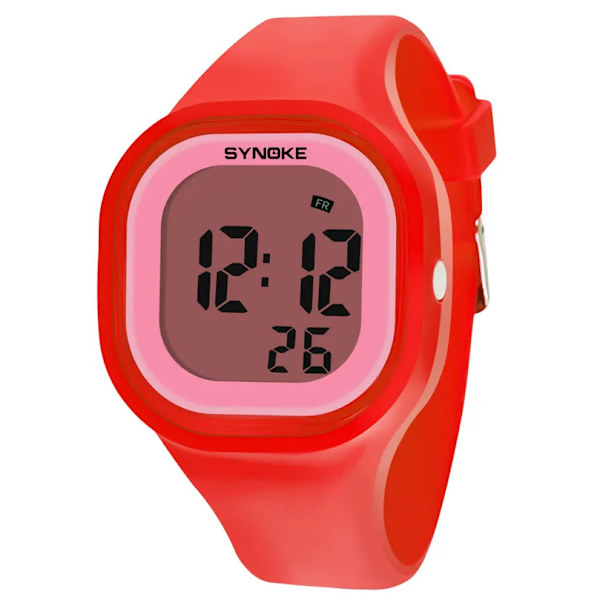 SYNOKE Män Digitala Armbandsur Sport LED Väckarklocka 50M Vattentät Timer Dam Elektronisk Watch Relogio Masculino Red