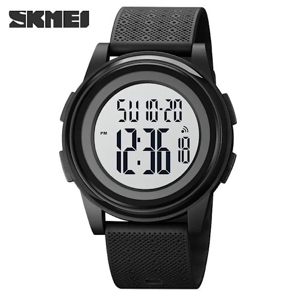 Digital armbandsur LED-ljus Chrono Väckarklocka 5Bar Vattentät Mode Casual Herr Sportklockor SKMEI Relojes Hombre Army Green