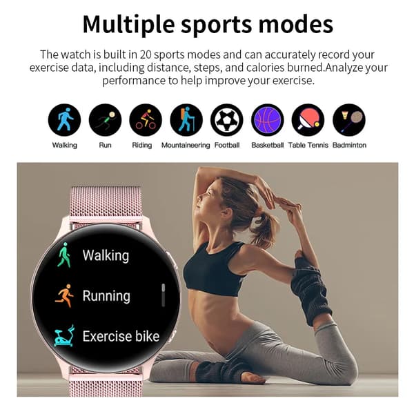 LIGE Bluetooth Samtal Smart Klocka Kvinnor Män 1.32  \" Silica gel 02 Bluetooth call watch