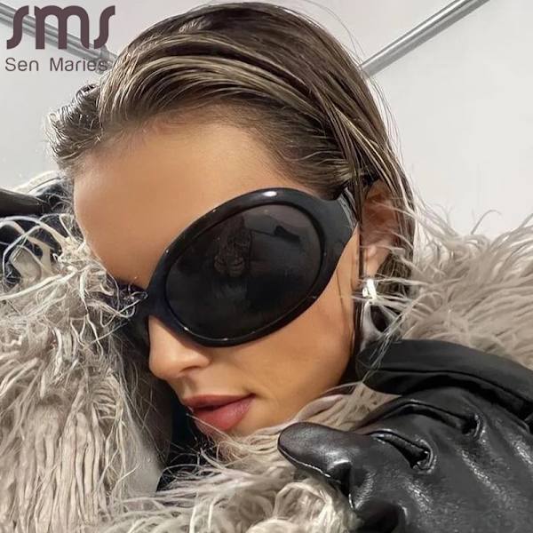 Y2k Oversized Punk Solglasögon Nya Damer Män Trender Goggle Solglasögon Dam Lyxmärke Designer Glasögon UV400 Shades Glasögon Style B5 As Shown