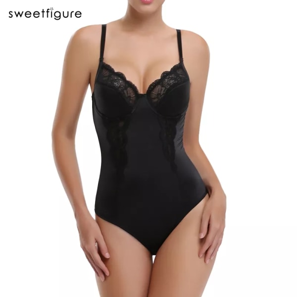 Bantning Underkläder Body med BH Kvinnor Kroppsformning Modellering Rem Underkläder Shaper Bantning Bygga Underkläder Shapewear Black M