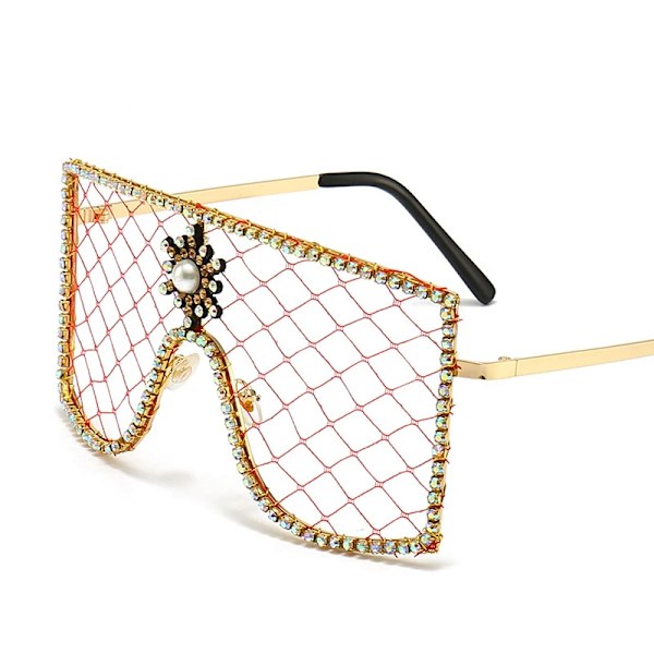Lyx Diamanter Steampunk Solglasögon Kvinnor Män Oversized Rhinestone Glasögon Gör-det-själv-trender Personlighet Glasögon De Sol Oculos C6 as pictures showed
