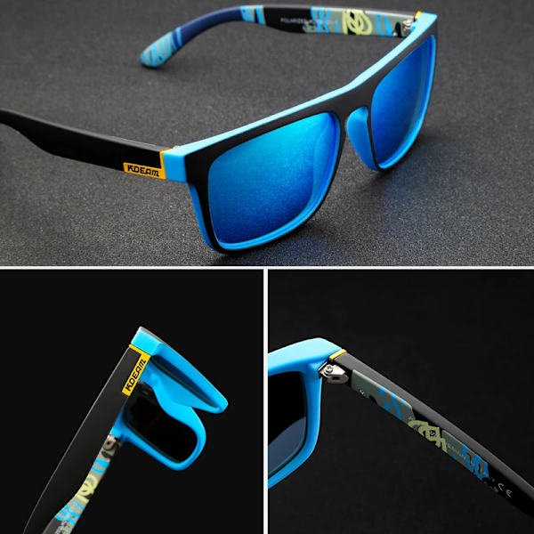 KDEAM Polarized Designer Square Solglasögon Herr eller Dam Elastisk målarram Spegel Solglasögon 17 färger tillgängliga C20