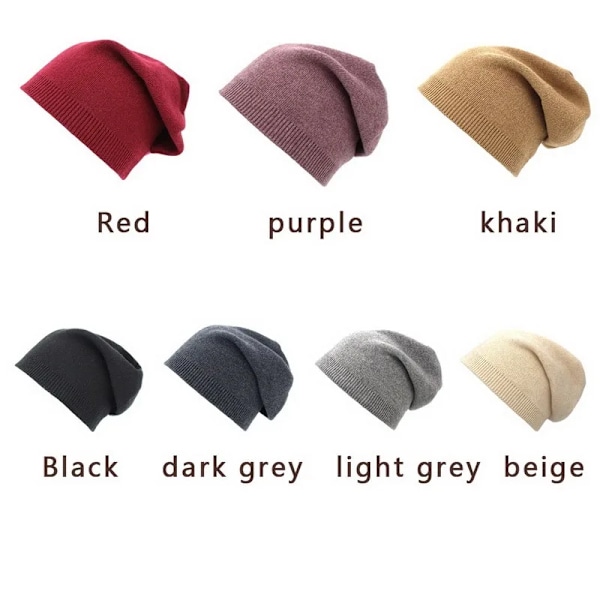 Höst-Vinter Kvinnors Hatt Ny Enkel Mjuk Beanie Tunn Stickad Hatt Utomhus Varm Kallsäker Mode Bonnet Skull Beanie Cap N style-22