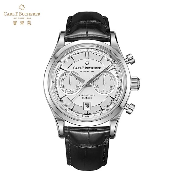 Ny Carl F. Bucherer watch Marley Dragon Flyback Chronograph Gråblå Urtavla Topp Läderrem Quartz Watch Reloj Hombre Type 3