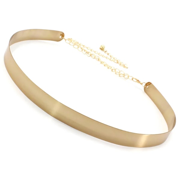 Modedesigner Guld Silver Justerbar Metall Bred Bling Midjeband Tallrik Damkedjor Midjebälte Kvinna Spegel Midjeband Silver Hollow 3.5cm One Size