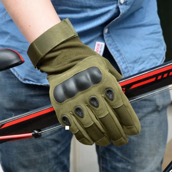 Vinter Helfinger Skyddsskal Army Vantar Antisladd Motorcyklist Paintball Skytte Airsoft Combat Jakt Cykelhandskar green L