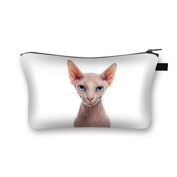 Sphynx Cat Print Kosmetikväska Kvinna Multifunktionell Skönhetsväska Dammtät förvaringsväska Dam Rese Case flickor Makeupväska shzbwumaom2