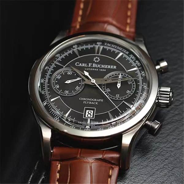 Carl F.Bucherer Herrklockor Lyxmärke Quartz Armbandsur Automatiska rörelsepresenter Vattentät watch för män gold