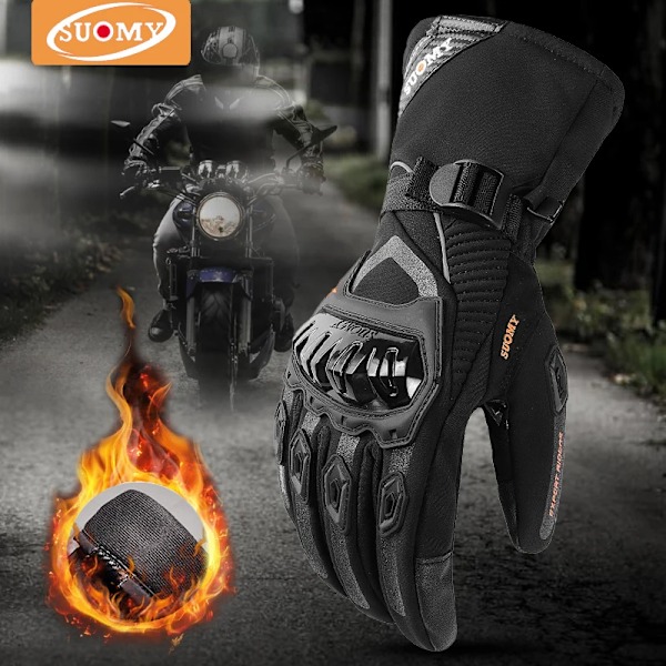 Suomy Vattentäta Motorcykelhandskar Vinter Varma Moto Skyddshandskar Pekskärm Gant Moto Guantes Motorcykelhandskar Nya Red M